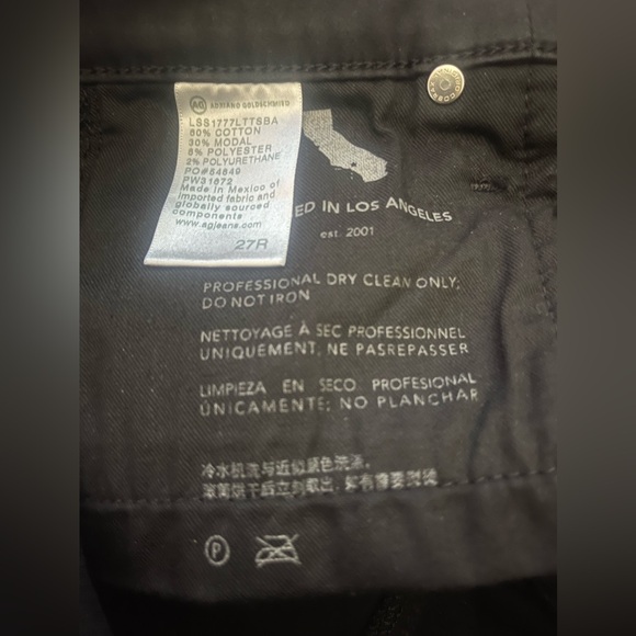 AG Farrah Skinny Ankle HIGH-RISE SKINNY ANKLE LEATHERETTE SUPER BLACK JEANS 27R - Picture 13 of 13